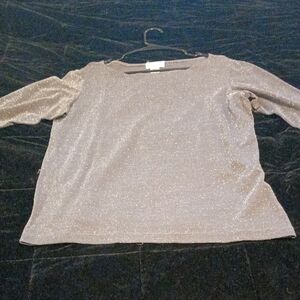 Sparkle Metallic Knit Top - Silver